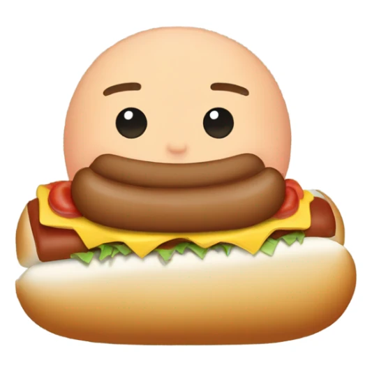 Bald beardless person in a hot dog bun sticker