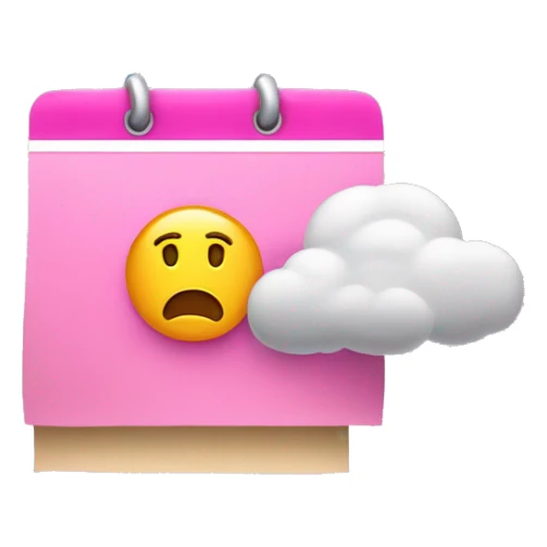 pink calendar that says monday. Thunderstorm over the calendar sticker