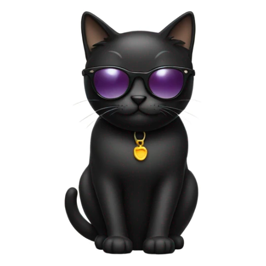 Black cat wearing sunglasses sticker