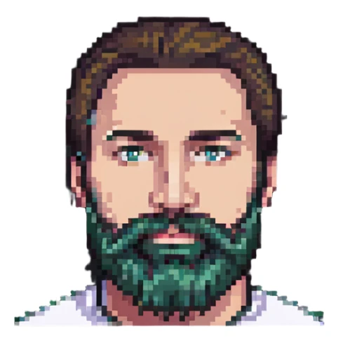 80s Man with beard sticker