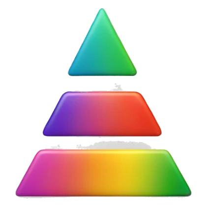 A triangle made of horizontal colourful lines stacked one on another sticker