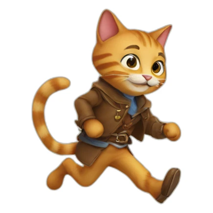 Puss-in-boots-runs-after-the-mouse sticker