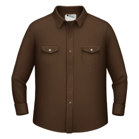 Long sleeve shirt dark brown sticker