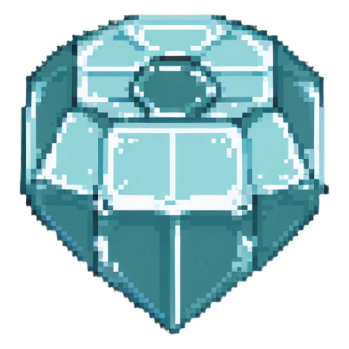 ultra-blocky minimal pixel art Minecraft diamond with few large square pixels sticker