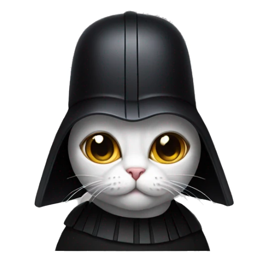 cat wearing a birthday hat and a darth  vader costume sticker