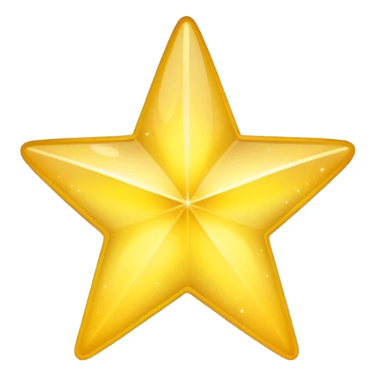 Generate a high-quality 3D cartoon-style emoji of a yellow sparkling star, glittering and shining effect, smooth gradient colors, rounded and cute appearance, no human faces, simple white background, high-resolution.

 sticker