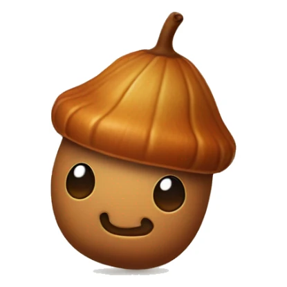 A whimsical acorn with a tiny autumn leaf sitting on top as a cute hat. sticker