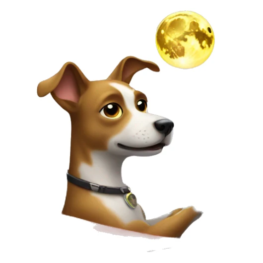 Dog driving the car to the moon  sticker