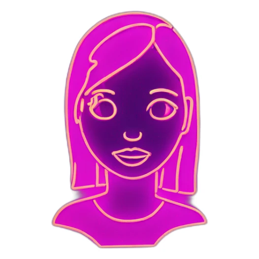 Girl silhouette neon sign sticker