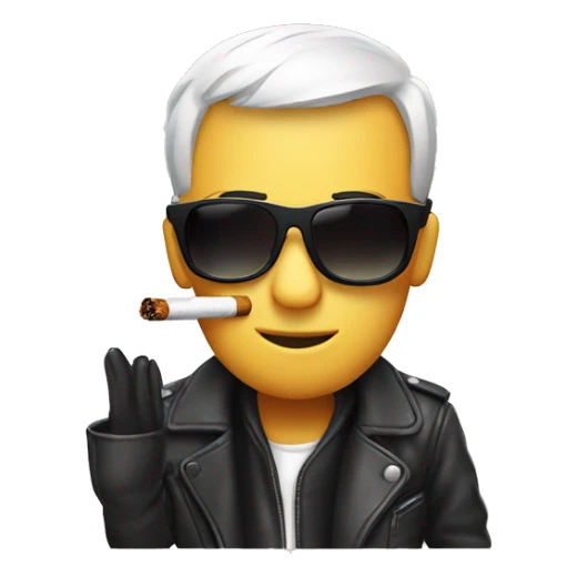 cigarette wearing sunglasses and holding a cigarette  sticker