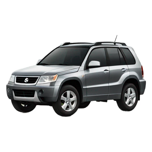 Grey Suzuki grand vitara 2005 tall with black tires  sticker