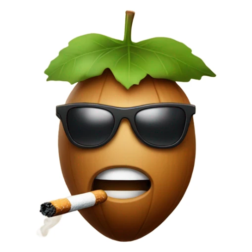 Acorn smoking cigarette with sunglasses on sticker