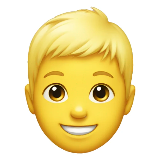 Yellow smiling baby head with tuft of hair sticker