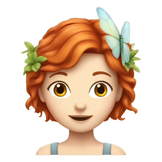 Girl with redhead, fairy style  sticker