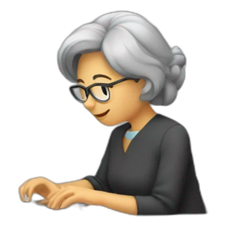 Maestra escribiendo en la computadora sticker