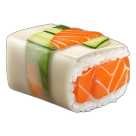 single piece of a sushi roll sticker