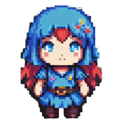 retro anime character in Japanese style sticker