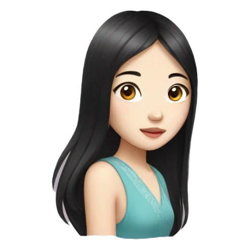 young china women with long black hair sticker