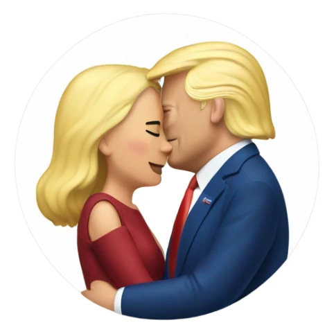 Trump and Biden hugging love story wedding sticker