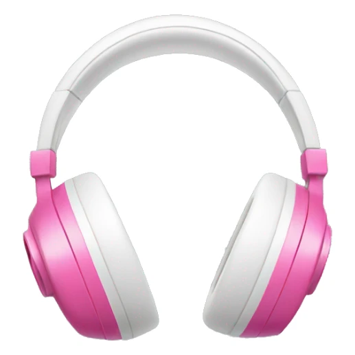 White headphones with pink bows on both sides sticker