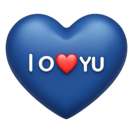 Dark Blue heart either the words I Love You Ry sticker
