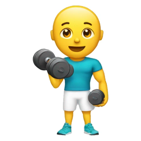 a person holding a dumbelldumbbell sticker