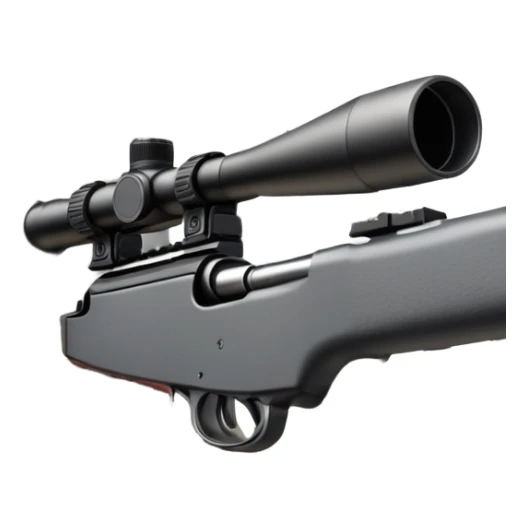 A detailed image of a rifle aimed at a target, with the target's concentric rings clearly visible. The focus is on the precision and accuracy of the sport, with the rifle positioned in front of a neutral background, emphasizing the equipment and the competitive nature of shooting. sticker