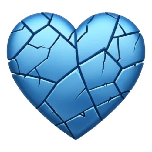 Blue heart with a single crack in the middle sticker