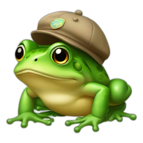 Un grenouille avec une casquette sticker