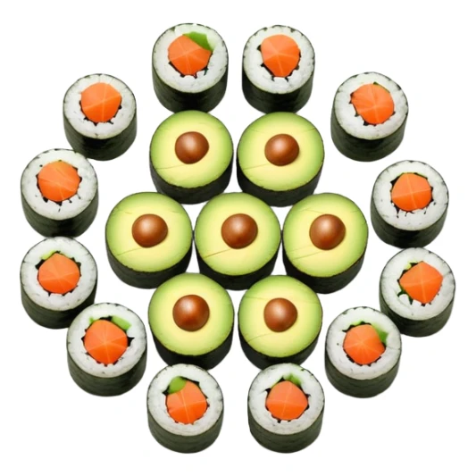 Plate of avocado maki  sticker