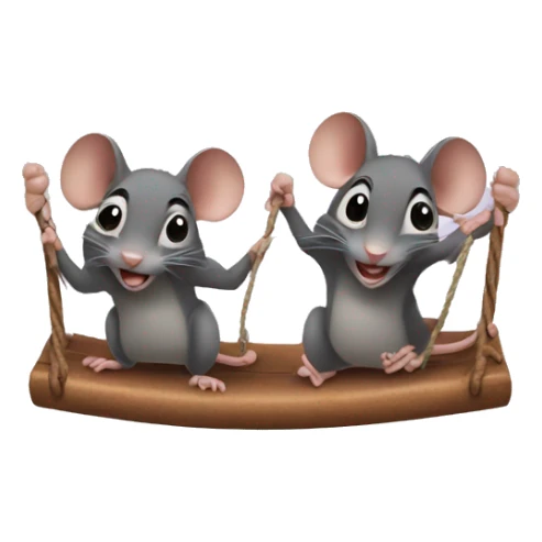two rats hanging out on a swingset sticker