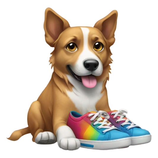 Dog wearing shoes sticker