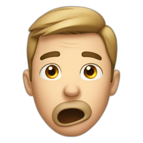 A man shocked covering his mouth sticker