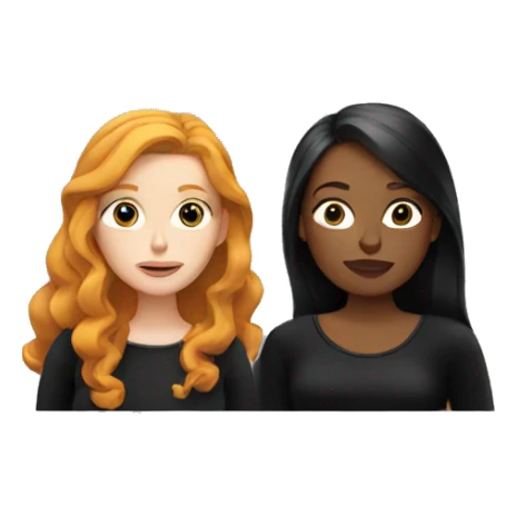 A ginger and a blonde girl in black tops smoking  sticker