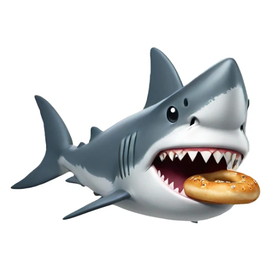 Shark with a top hat and a bagel sticker
