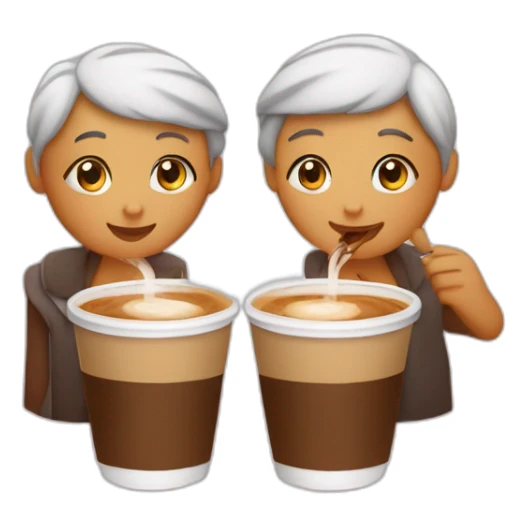 Tia y sobrina tomando café  sticker