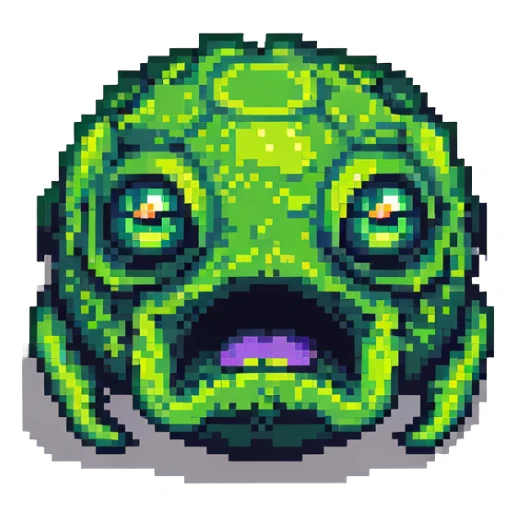green slime monster with eyes sticker
