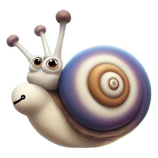 A quirky snail with a rocket booster on its shell, leaving a trail of stardust as it zooms forward. sticker