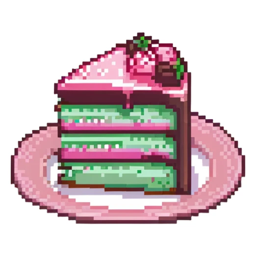 slice of cake with pink frosting sticker