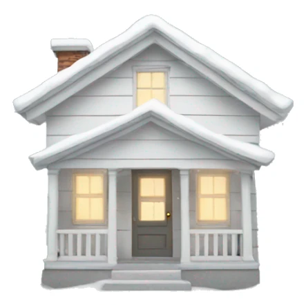 snow falling on a white little house sticker