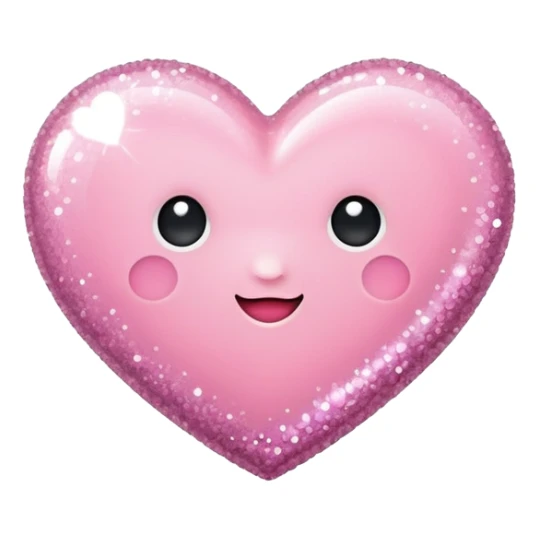 Baby pink love heart with sparkles  sticker