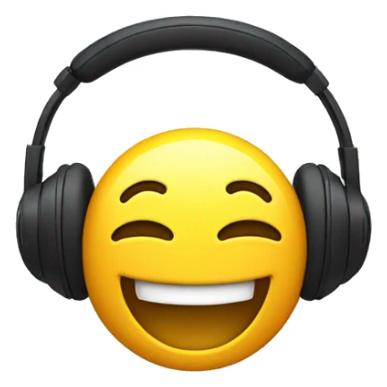 headphones laughing face sticker