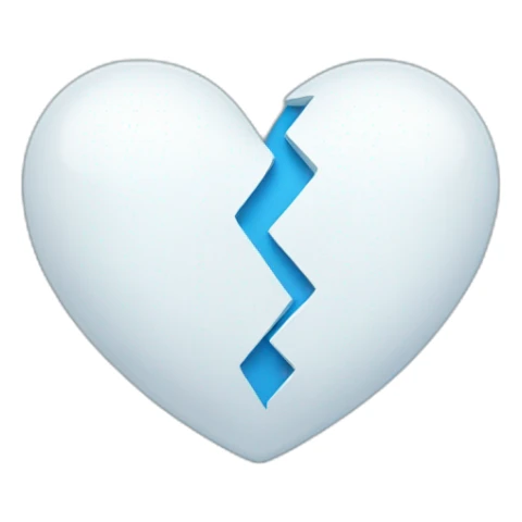  blue heart and white heart are in love sticker