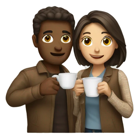 Man and woman drinking coffee  sticker