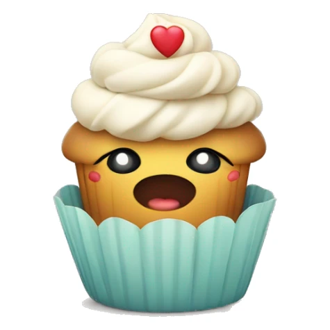 cute cupcake with  hands shaping a heart with its fingers sticker