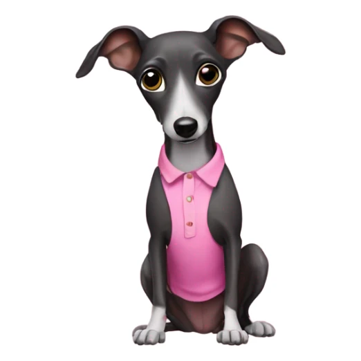 Black italian greyhound with pink Shirt sticker