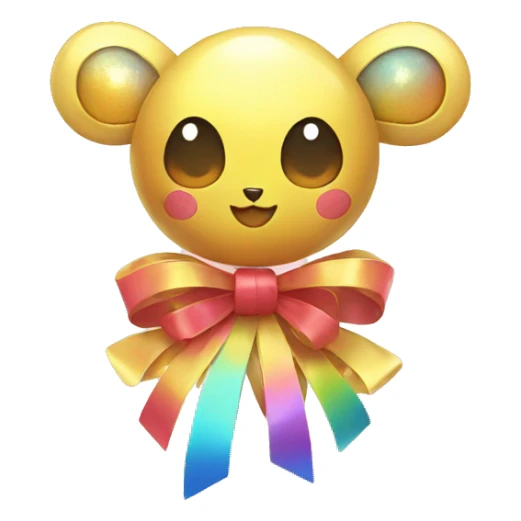 Shiny colorful Fakemon with ribbons sticker