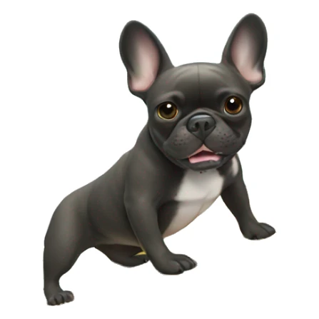 French bulldog on a surf board riding a wave sticker