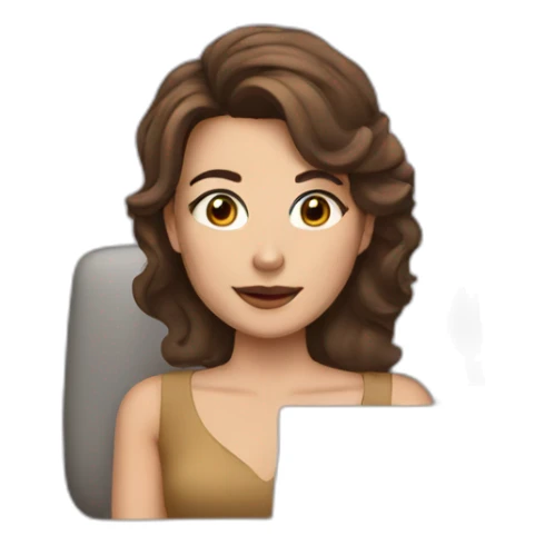  queen with brown hair and brown eyes working on a PC  sticker