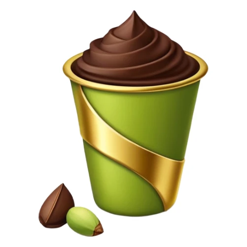 pistachio chocolate cup with Dubai theme sticker